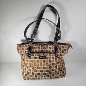 Nine & Co. Nine West Casual Patterned Shoulder Bag with Brown Trim